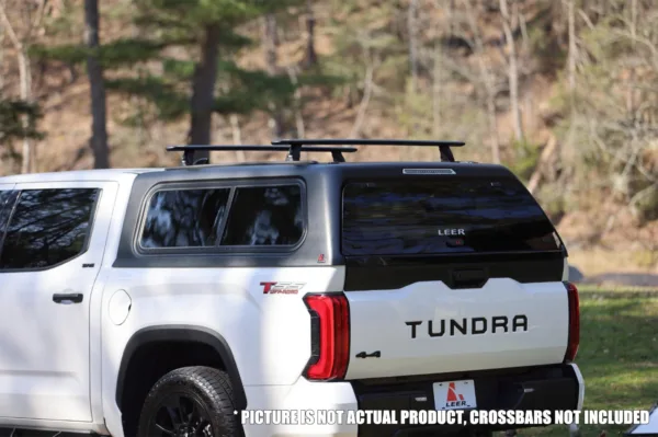 “HERE-N-READY” LEER 100XR-RXF TRUCK CAP 2022+ TOYOTA TUNDRA CAB 5’6″ XB - EXTRA SHORT BED – RXF BLACK MATTE - 56TT22
