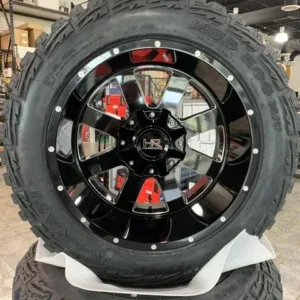NEW/OVERSTOCK WHEEL/TIRE PACKAGE 20IN HARDROCK WHEEL W/ 33X12.50R20 MUD HOG TIRE
