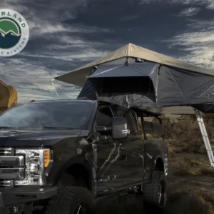 Overland Vehicle Systems 18049936 OVS Nomadic 4 Extended Roof Top Tent - Dark Gray Base With Green Rain Fly & Black Cover With Bonus Pack