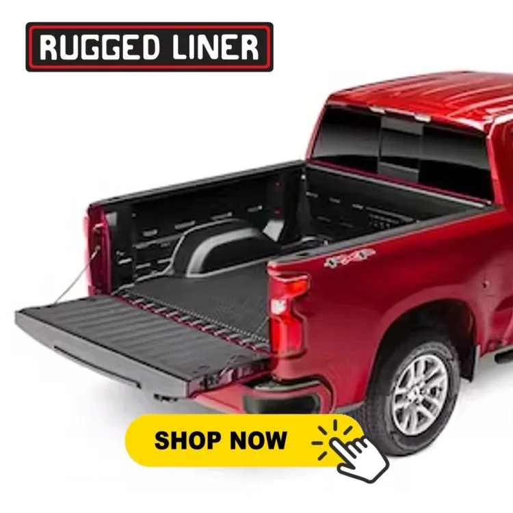BDK Heavy Duty Rubber Tailgate Mat Liner – Universal Fit For Pickup Trucks (Chevy, Dodge, Ford, GMC, Nissan, Ram)