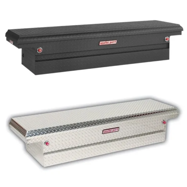WEATHER GUARD LOW PROFILE SADDLE BOX, ALUMINUM