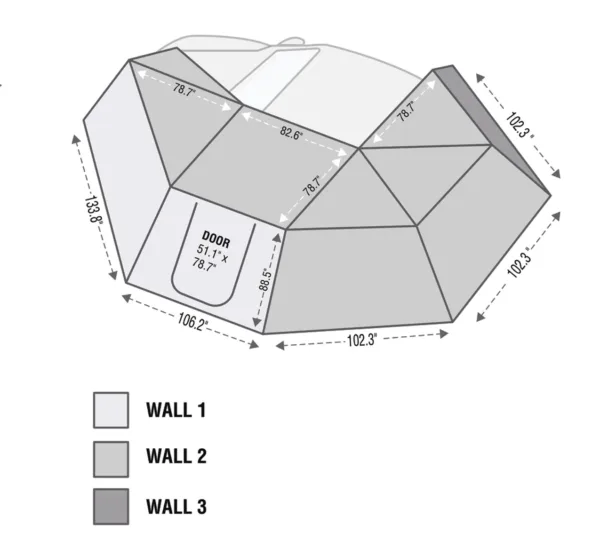 Overland Vehicle Systems 18099909 Awning Extension Panel; Nomadic; Side Wall 1; For Use With Nomadic 270 Awning - Image 2