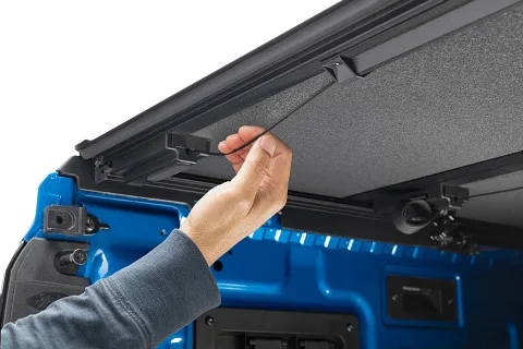 RealTruck BAKFlip MX4 TS Hard Folding Tonneau Cover w/ T-Slot Rails