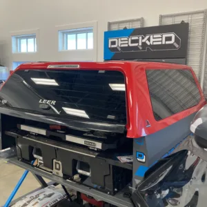 NEW LEER 100XQ TRUCK CAP 2019+ CHEVROLET SILVERADO CREW CAB EXTRA SHORT BED - RED - 5391977